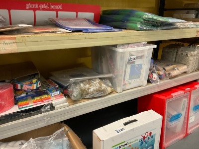 SHELF CONTENTS OF UNUSED ARTS & CRAFTS SUPPLIES