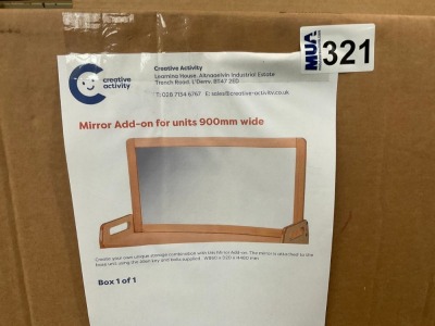 UNUSED MILLHOUSE MIRROR ADD ON FOR UNIT 900mm WIDE PRODUCT CODE PT626