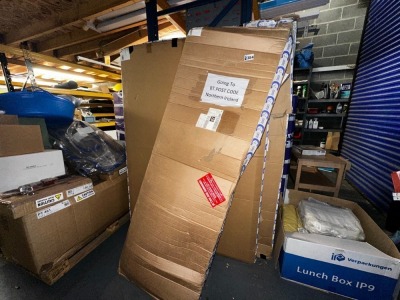 UNUSED 1800x1200 MOBILE SWIVEL DOUBLE SIDED WHITEBOARD FLATPACKED