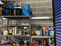 2No. TIERED METAL SHELVING UNITS & CONTENTS - 2