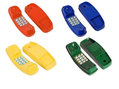 APPROX. 1030No. PLASTIC TELEPHONES ODP5014 ASSORTED COLOURS RED, BLUE, GREEN & YELLOW