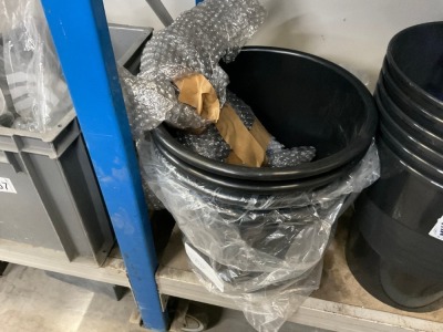 5No. UNUSED PLASTIC BUCKETS & DUSTPAN
