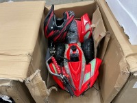 UNUSED 50cc 2 STROKE PETROL CHILDS QUAD & HELMET (RED) - 4