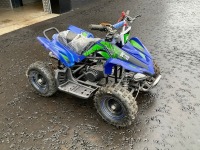 UNUSED 50cc 2 STROKE PETROL CHILDS QUAD & HELMET (BLUE)
