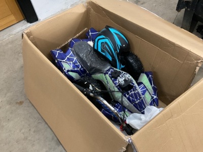 UNUSED 50cc 2 STROKE PETROL CHILDS QUAD & HELMET (BLUE)
