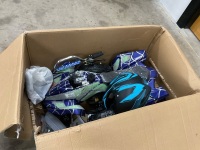 UNUSED 50cc 2 STROKE PETROL CHILDS QUAD & HELMET (BLUE) - 4