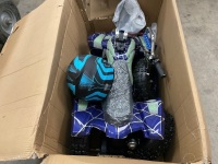 UNUSED 50cc 2 STROKE PETROL CHILDS QUAD & HELMET (BLUE) - 5