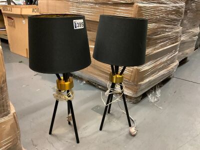2No. TABLE LAMPS BLACK/ GOLD