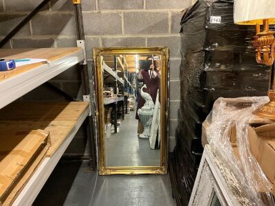 APPROX. 750 x 1370mm ORNATE GOLD WALL MIRROR