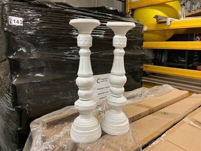 2No. WOODEN RUSTIC CANDLE HOLDERS