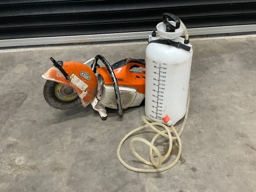 STIHL TS410 PETROL CONCRETE SAW & DUST SUPPRESSION TANK 
