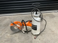 STIHL TS410 PETROL CONCRETE SAW & DUST SUPPRESSION TANK 