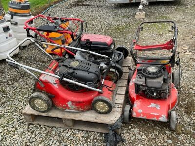 3No. ASSORTED PETROL LAWNMOWERS