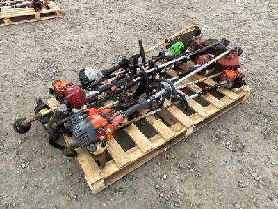 PALLET TO INC. APPROX. 7No. ASSORTED PETROL STRIMMERS & LONG REACH CHAINSAW