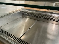 APPROX. 7M COUNTER RUN WITH DROP-IN REFRIGERATED DISPLAY, TWO POT BAIN MARIE & 3 TIER COUNTERTOP FOOD DISPLAY - 16