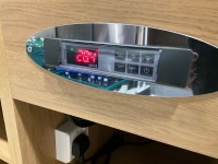 APPROX. 7M COUNTER RUN WITH DROP-IN REFRIGERATED DISPLAY, TWO POT BAIN MARIE & 3 TIER COUNTERTOP FOOD DISPLAY - 22