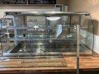 APPROX. 7M COUNTER RUN WITH DROP-IN REFRIGERATED DISPLAY, TWO POT BAIN MARIE & 3 TIER COUNTERTOP FOOD DISPLAY - 24
