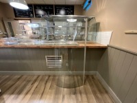 APPROX. 7M COUNTER RUN WITH DROP-IN REFRIGERATED DISPLAY, TWO POT BAIN MARIE & 3 TIER COUNTERTOP FOOD DISPLAY - 25
