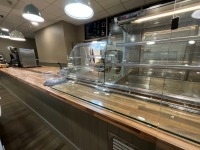 APPROX. 7M COUNTER RUN WITH DROP-IN REFRIGERATED DISPLAY, TWO POT BAIN MARIE & 3 TIER COUNTERTOP FOOD DISPLAY - 31