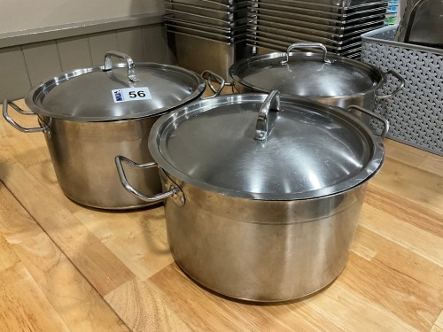 APPROX. 3No. 28 INOX 18/10 SAUCEPANS & LIDS
