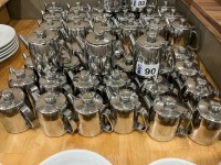 APPROX. 26No. SMALL SINGLE STAINLESS STEEL TEAPOTS