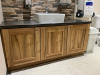 THREE DOOR VANITY UNIT WITH SQUARE COUNTERTOP BASIN & MIXER TAP