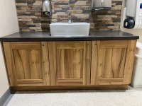THREE DOOR VANITY UNIT WITH SQUARE COUNTERTOP BASIN & MIXER TAP - 2