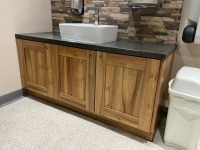 THREE DOOR VANITY UNIT WITH SQUARE COUNTERTOP BASIN & MIXER TAP - 4