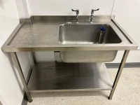 1200mm STAINLESS STEEL SINGLE DRAINER WITH UPSTAND - 3