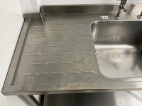 1200mm STAINLESS STEEL SINGLE DRAINER WITH UPSTAND - 5