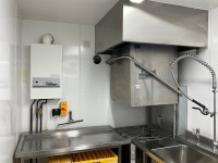 ELECTROLUX NHT8G COMMERCIAL PASS THROUGH DISHWASHER WITH CANOPY & 1140mm FEEDER BENCH - 12