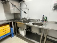 1500mm STAINLESS STEEL DOUBLE DRAINER WITH UPSTAND & MIXER TAP - 3