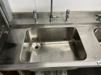 1500mm STAINLESS STEEL DOUBLE DRAINER WITH UPSTAND & MIXER TAP - 6