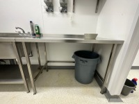 1250mm STAINLESS STEEL BENCH WITH WASTE DUMP & BRUTE CONTAINER - 2