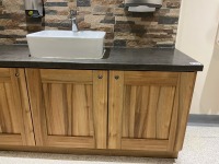 THREE DOOR VANITY UNIT WITH SQAURE COUNTERTOP BASIN & MIXER TAP - 2