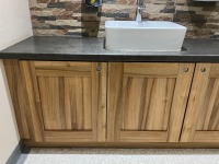 THREE DOOR VANITY UNIT WITH SQAURE COUNTERTOP BASIN & MIXER TAP - 3