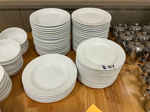 APPROX. 54No. GALGORM BIELA SIDE PLATES & 5No. RIMMED SOUP PLATES
