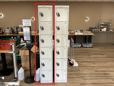 6 COMPARTMENT UPRIGHT STORAGE LOCKER