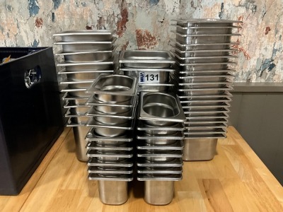 APPROX. 56No. ASSORTED STAINLESS STEEL GASTRONORM PANS 
