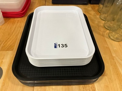 APPROX. 8No. SUMEX SERVING TRAYS BLACK & 8No. SERVING TRAYS WHITE
