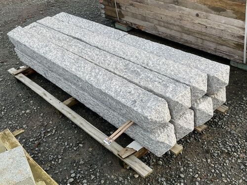 8No. UNUSED SILVER GRANITE POSTS 2000mm x 150mm x 150mm
