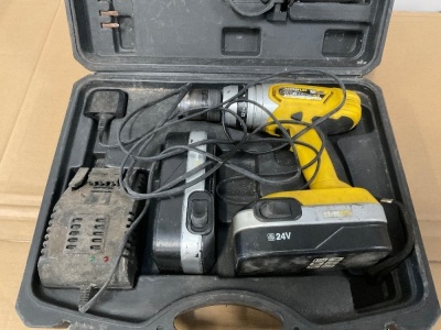 POWERPLUS 24 V CORDLESS POWER DRILL 24V BATTERY, CHARGER & CASE&nbsp;