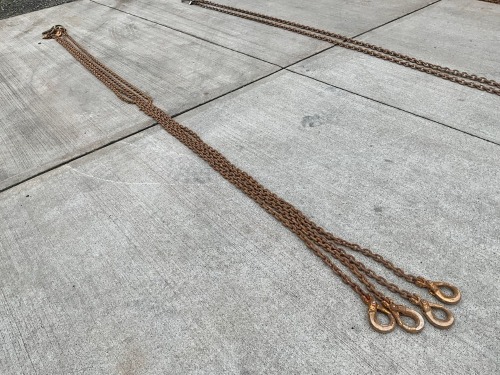 APPROX. 6m 10mm 4 LEGGED BROTHER, HOOKS & SHORTENERS