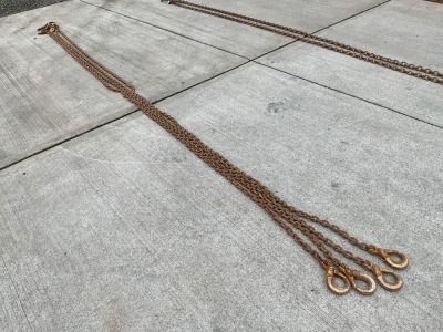 APPROX. 6m 10mm 4 LEGGED BROTHER, HOOKS & SHORTENERS