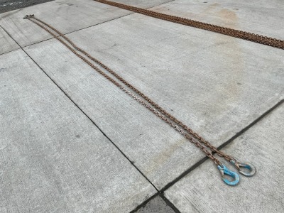 APPROX. 10m 13mm 2 LEGGED BROTHER, HOOKS & SHORTENERS