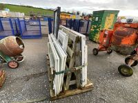 WOODEN STILLAGE TO INC. APPROX. 6No. ASSORTED PVC WINDOWS & DOORS - 3