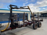 TRACTOR DRAWN TWIN AXLE FORESTRY TRAILER & CRANE - 2