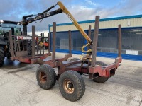TRACTOR DRAWN TWIN AXLE FORESTRY TRAILER & CRANE - 6