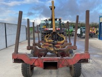 TRACTOR DRAWN TWIN AXLE FORESTRY TRAILER & CRANE - 7