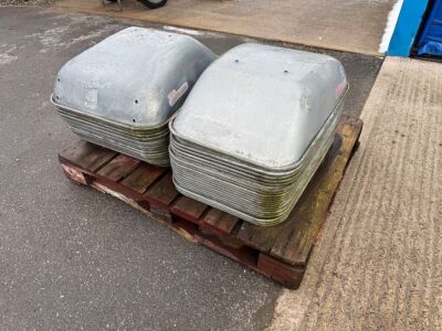 40No. UNUSED GALVANISED WHEEL BARROW BODIES